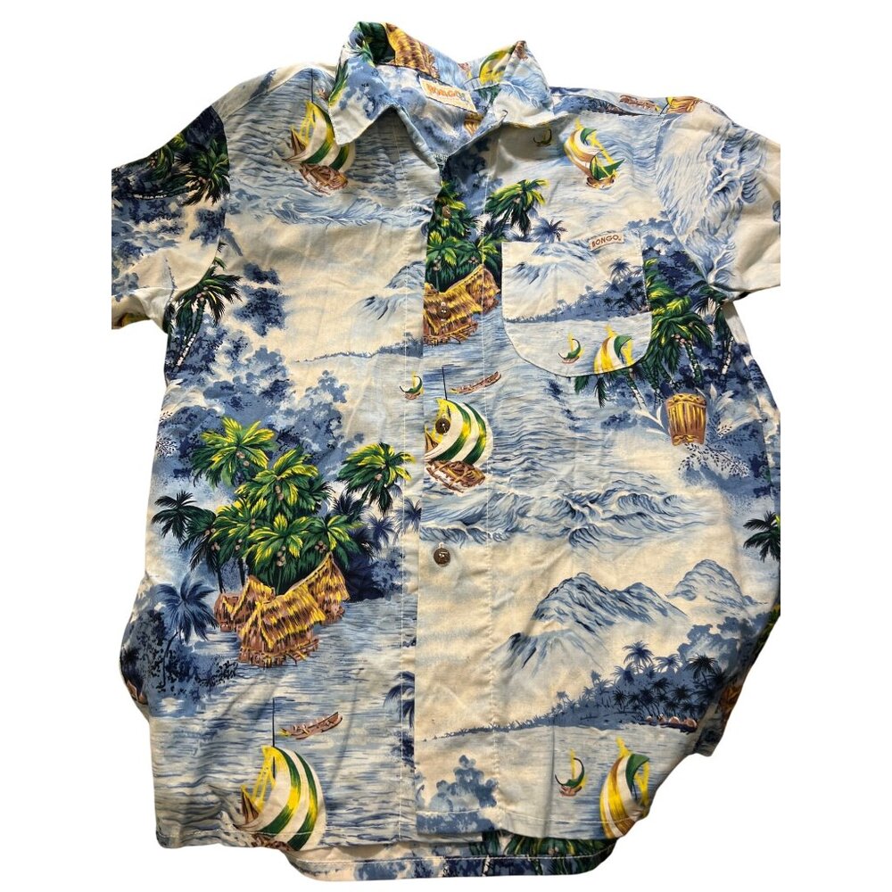 Vintage Bongo Beachwear Gene Montesano Hawaiian Shirt Tropical USA Size M Rare